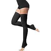 Thigh High Compression Socks,20-30 mmHg Open Toe Compression Stockings for Men Women,for Varicose Veins,Edema,DVT