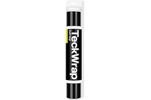 TECKWRAP 001 Vinyl Glossy Permanent Adhesive Vinyl for Craft Decal Projects 12" x 10ft, Glossy Ink Black