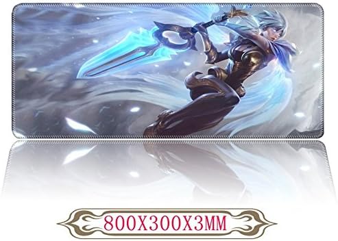 Funky Store League of Legends Large Extended Gaming Mouse Pad Mat, Stitched Edges, Ultra Thick 3 mm, Wide & Long Mousepad 31.5" x 11.8" x 0.12" (Rivan)
