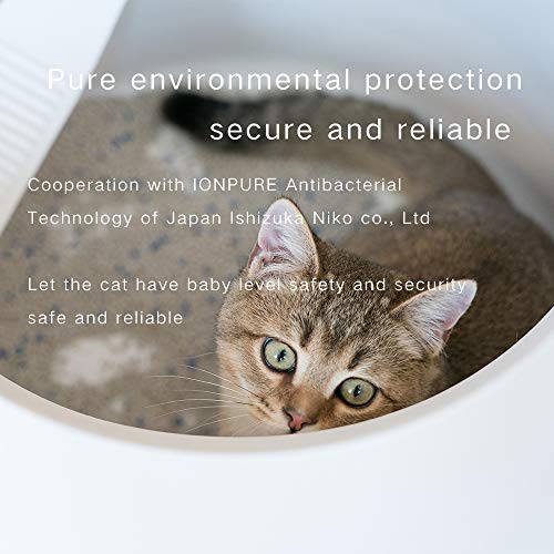 Pidan High Side Cat Litter Box With Shield And Scoop, Open Top Rimmed Litter Pan, Waterproof