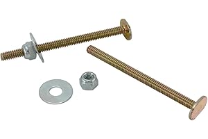 Plumb Pak PP835-14 Toilet Bolt Set, 1/4-20 X 3, Plated, 1/4-20" x 3 1/2", Brass