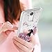 LeYi LG K20 V Case,LG Harmony/LG K20 Plus/LG Grace LTE/LG LV5 Case with Tempered Glass Screen Protector,Liquid Glitter Sparkle Girl Women Cute Clear TPU Protective Case for LG K10 2017 ZX Rose Gold