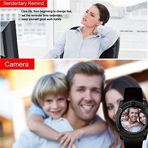 Bluetooth Smart Watch,Wrist Watch Bracelet with SIM Card Slot Camera Phone Calls Pedometer Music Playing Alarm Clock Smartwatch for Android Phone (White)
