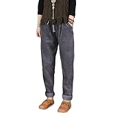 Minibee Women's Casual Corduroy Pants Comfy Pull on Elastic Waist Trousers Drawstring Cotton Pants