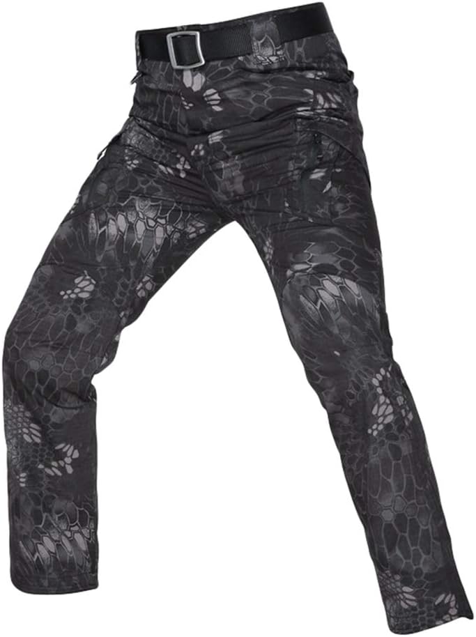 WanYangg Mens Military Camo Cargo Trousers Winter Multi-Pocket Outdoor Pants Camping Waterproof Trousers Hiking Actical Camouflage Pants Skiing Warm Trekking Mountaineering Hunting