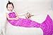 BG All Seasons Soft Crochet Mermaid Tail Blanket with Scales Pattern for Kids 55.12in x27.60in (140cm x 70cm Hot Pink)
