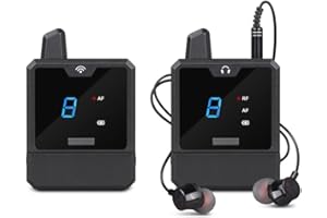 Bloepum UHF IEM Wireless in-Ear Monitor System Audio-Mini UHF Rechargeable for Music Audio Monitoring Live Broadcast