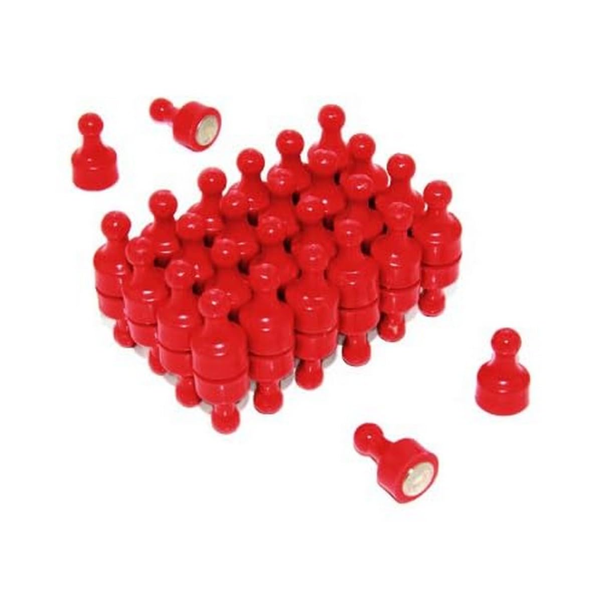Red Skittle Magnet for Fridge, Office, Whiteboard, Noticeboard, Filing Cabinet - 12mm dia x 21mm tall - Pack of 48