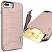 CoverON [SecureCard Series] Fit iPhone 8 Plus Case with Card Holder, iPhone 7 Plus Case, Protective Hybrid Cover with Card Slot and Kickstand Case for Apple iPhone 8 Plus/iPhone 7 Plus - Rose Gold