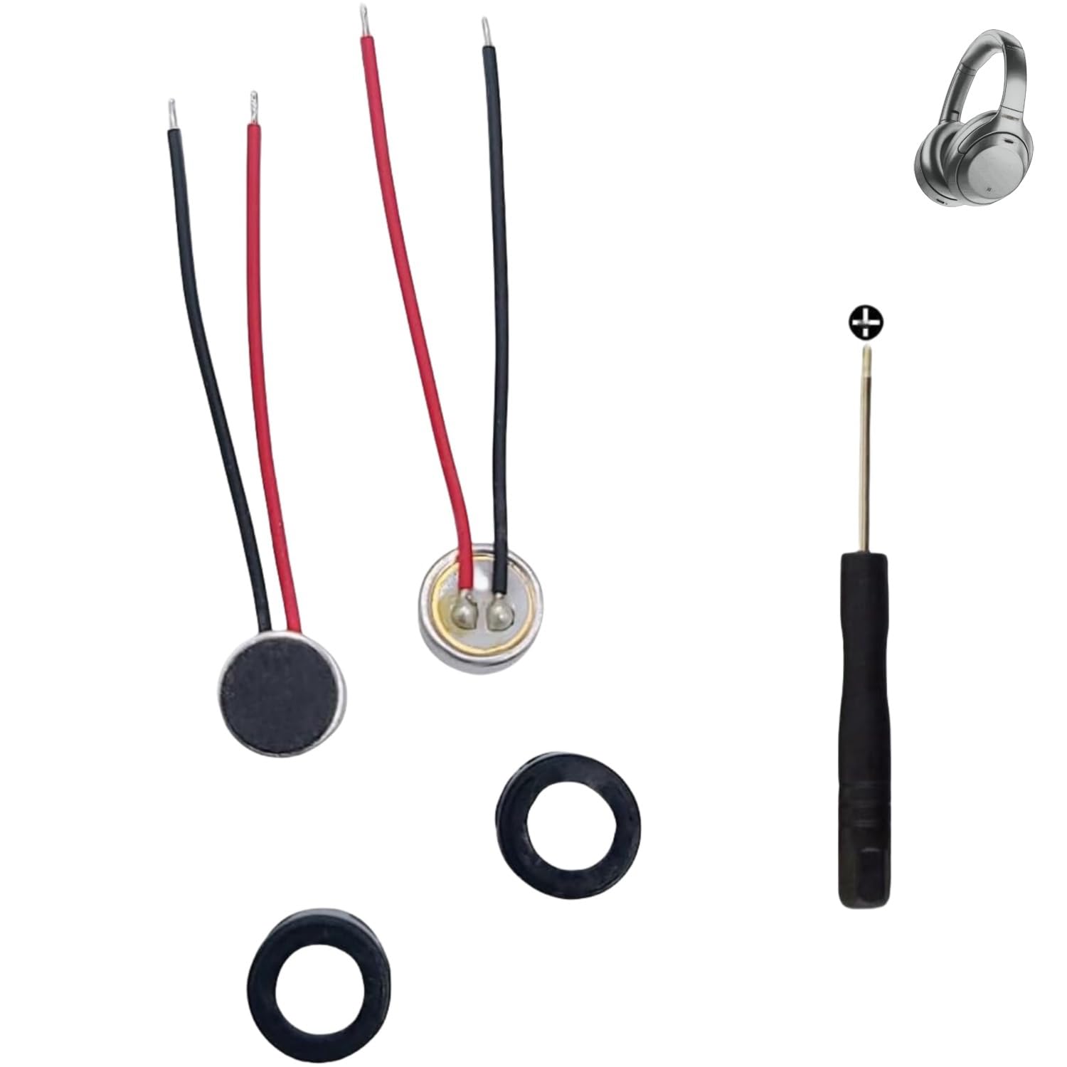 Photo 1 of Funayama Noise canceling Headset Microphone Replacement for Sony WH-1000XM4, XM3, WHCH710, WH-CH720N, WH-XB910N, WH-CH520 Headphones Mic Repair - 2-Packs