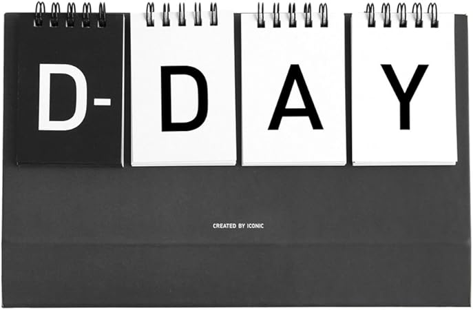 Amazon Iconic Design アイコニック D Day カレンダー カウントダウンカレンダー ブラック カレンダー カウントダウン 卓上 受験 おしゃれ Amazon Co Jp限定 文房具 オフィス用品 文房具 オフィス用品