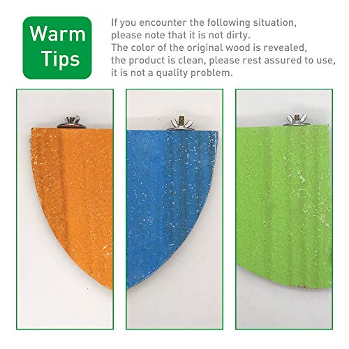 LiMio Bird Perch Wood Stand Platform Parrot Toys, Rough Surface Perch Parakeet Toys, for Budgies Parakeet Conure Hamster Gerbil Rat Mouse (Random Color) - Thumbnail 5