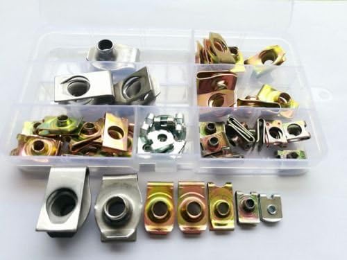 45pcs M4 M5 M6 M8 M10 Open Stretch Nuts Cabinet Cage Plywood Leaf Spring Nut Assortment Set Kit