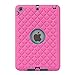 iPad Mini Cases, ROKE Rugged Dual Layer Case for iPad Mini 1/2/3 with Studded Rhinestone, Drop Proof, Dust Proof Design (B-Blue-Rose)