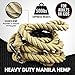 Easy-Install Manila Hemp Gym Climbing Rope w/Bracket & Carabiner for Indoor & Outdoor Crossfit Exercise, Home Training and Fitness Workouts (1.5 in Thickness & 15/20/25 ft Length Available) (15.00)