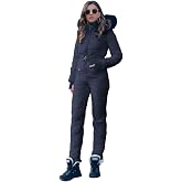 thumbnail image 2 of Womens One Piece Snowsuit Winter Warm Onesie Ski Suit Baggy Ski Outfits 2 of 14
