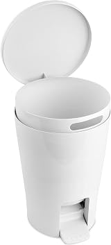 TATAY 5L Bathroom Bin with Pedal Diabolo White Inner Bucket Handle view 2