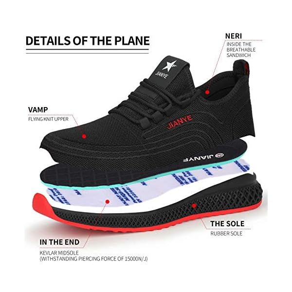 Zapatos de Seguridad Hombre Ligeros Calzado de Trabajo Mujer Punta de