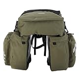 CROMI 3 in 1 Multi Function Water-Resistant Excursion Cycling Bicycle Bike Rear Seat Carrier Bag Backpack MTB Double Pannier Bags | Large Luggage Package Rack Trunk Bag