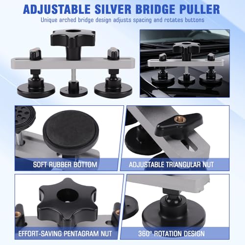 78Pcs Car Body Dent Puller Kit Car Dent Puller Kit Dent Hammer Puller Bridge Puller Kit for Car Vehicle Portier Dent Removal
