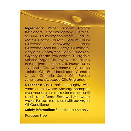 Argan Oil Shampoo Sulfate Free - Natural Clarifying & Volumizing Gentle on Curly & Color Treated Hair Deep Conditioning Hair Growth Treatment Anti Dandruff & Hair Loss Formula For Men & Women 1 Gallon