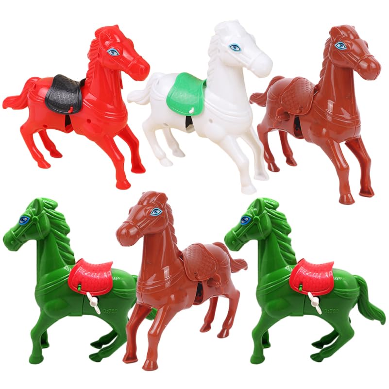VICASKY 6pcs Wind up Horse Toys for Kids Interactive Jumping Toy Playset Random Colors Fun Party Favors Birthday Gifts