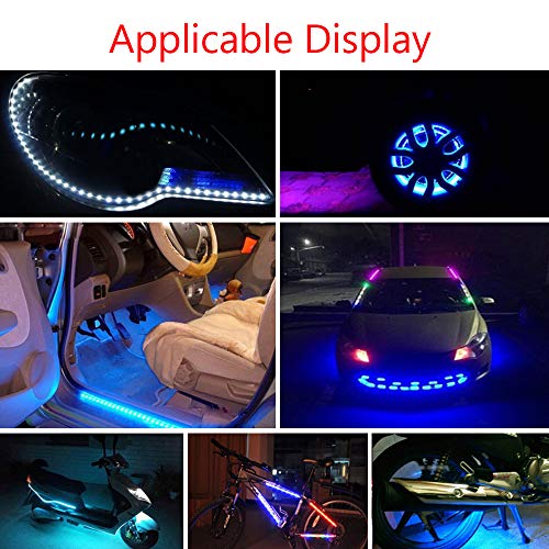 Etopars 5 X Red 12V 15 Led 30cm Car Auto Vehicle Grille Flexible Waterproof Underbody Light Strip