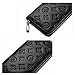 Auner Women RFID Blocking Wallet Leather Zip Around Clutch Large Travel Purse (Black)