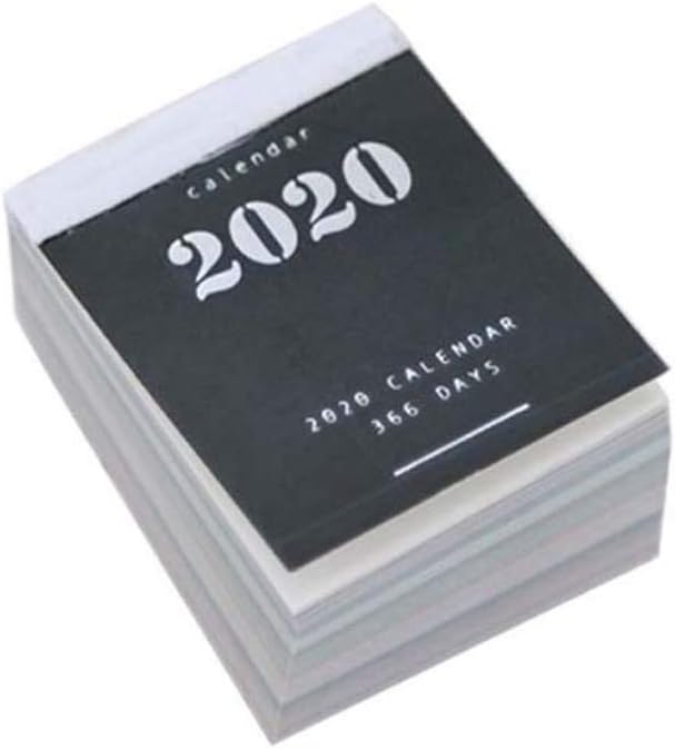 HYDKU 2020 Creative Mini Desk Calendar Hand Tear Page Calendar Desktop Decoration Teacher or Student Notepad Calendar (Color : Black)