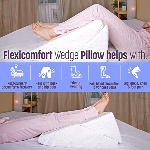 Memory Foam Wedge Pillow for Sleeping with Adjustable Head