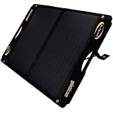 Go Power DuraLite 100-Watt Solar Panel with 30-Amp PWM Charge Controller | Foldable, High-Efficiency Monocrystalline Cells, Expandable to 300-Watt, Ideal for Camping, RVs, Campers, ATVs, Boats - Black