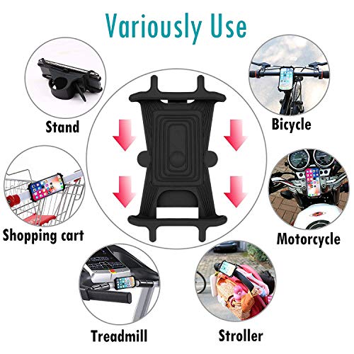 Soporte Movil Bici [2020 Diseño Desmontable], Toolove Bicicleta Soporte de Teléfono 360° Rotación, Anti Vibración Prevención, Soporte Universal Manillar de Silicona para 4.5-6.5 Inch Smartphones