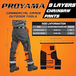 PROYAMA Chainsaw Chaps for Cutting and Logging, 9