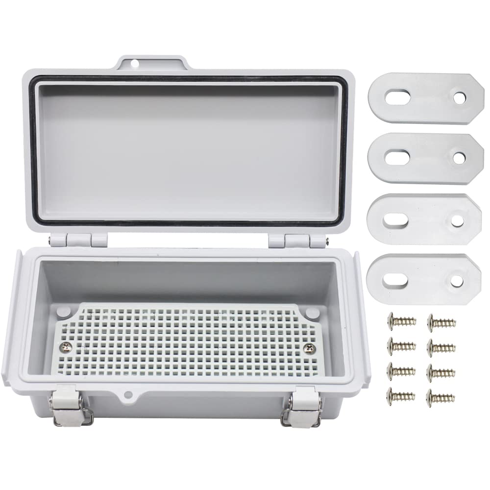 Photo 1 of AIRTAK Electrical Waterproof Custom Junction Box, Outdoor Hinged Clear Cover Stainless Steel Buckles, Plastic Enclosure Weatherproof Box IP67 Case 7.9 * 3.9 * 2.8(200×100×70mm)