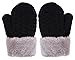 Arctic Paw Kids Winter Gloves - 3 Pairs Sherpa Lined Knit Mittens for Boys, Black+Fair Isle/Black+Fair Isle/Blue
