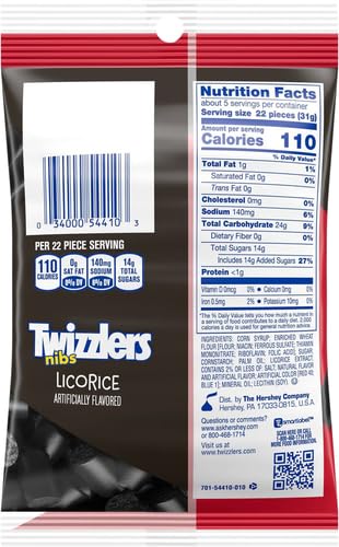 TWIZZLER LICORICE NIBS, 6 OZ
