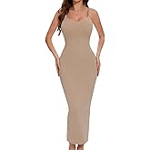 Weygur Shapewear Slip Dress for Women Under Dress Tummy Control Long Slip Dress with Back Slit