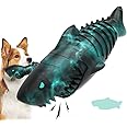 XIUNPR-6 Dog Chew Toy for Aggressive Chewer Squeak Dog Toys for Medium Large Dogs,Dog Toothbrush 100percent Natural Rubber Durable Toy with Unique Shark Design
