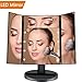CESHUMD Vanity Makeup Mirror with 8 Led Lights Portable Lighted Makeup Mirror, 5X Vanity Mirror, 180°Rotation, Touch Screen, Tri-fold & Four Sides Cosmetic Mirror for Travel (5X Makeup Mirror)