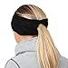TrailHeads Ponytail Headband | Cable Knit Winter Ear Warmers | Fleece Ear Band for Women - black