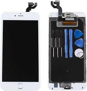 for iPhone 6s Plus Digitizer Screen Replacement White - Ayake 5.5" Fulll LCD Display Assembly with Home Button, Front Facing Camera, Earpiece Speaker Pre Assembled and Repair Tool Kits