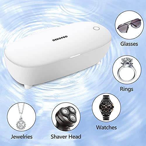 DEKOPRO Mini Ultrasonic Jewelry Cleaner Machine for Rings Glasses