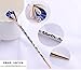Fashion Hair Decorative Chinese Traditional Style Women Girls Hair Stick Hairpin Hair Making Accessory with Lotus 1pc/package (dark blue with white)