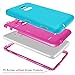 Samsung Galaxy Tab E Lite 7.0 Case, Galaxy Tab 3 Lite 7.0 Case, Hocase Shockproof Silicone Rubber Hard Shell Case w/ Raised Screen Edges for SM-T110/SM-T111/SM-T113/SM-T116 - Sky Blue / Deep Pink