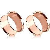 Pierced Owl - Rose Gold Plated Stainless Steel Double Flared Tunnel Plug Earrings, Sold as a Pair