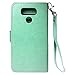 LG G6 Case, Harryshell(TM) Luxury 12 Card Slots Shockproof PU Leather Wallet Flip Protective Case with Wrist Strap & Removable Magnetic Back Cover for LG G6 (Mint)