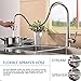 Commercial Stainless Steel Single Handle Pull Down Sprayer Kitchen Sink Faucet, Brushed Nickel Kitchen Faucet With Deck Plate