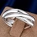 BOHG Jewelry Womens 925 Sterling Silver Plated Triple Interlocked Rolling Eternity Ring Love Wedding Band