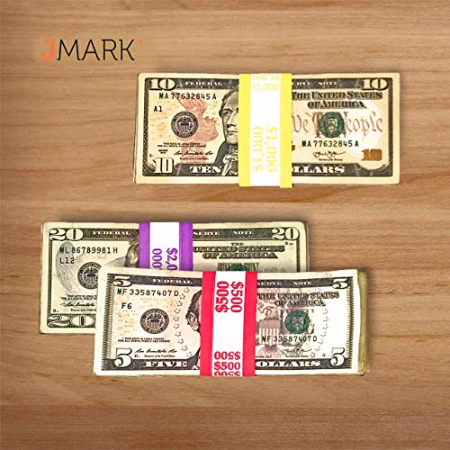 Money Bands Currency Sleeves Straps - Made in USA (Pack of 5000) Self-Adhesive Assorted Money Wrappers for Bills Color Coded Wraps Meets ABA Standards, 7.5 x 1.25 inches - Counter Recyclable Kraft Pap - Thumbnail 7