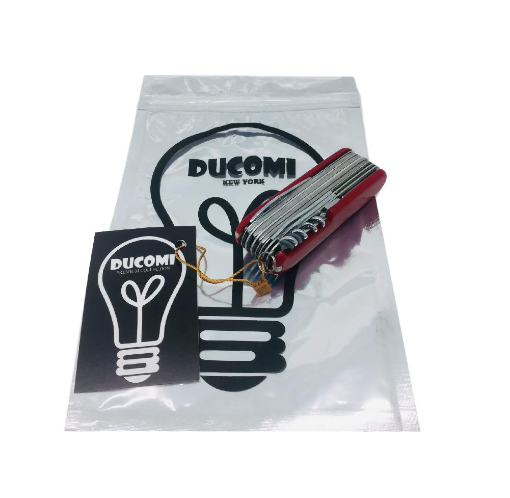 Ducomi® Coltello 17 in 1 Multiuso Pieghevole da Campeggio - Coltellino Sopravvivenza da Tasca 17 Utensili in 1 - Lunghezza 91 mm - Non Victorinox - Alternativa di alta qualità Soddisfatto o rimborsato